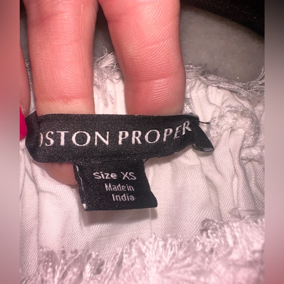 NWT Boston Proper Size‎ XS White Off-Shoulder Dress with Ruffle Sleeves - Picture 10 of 14